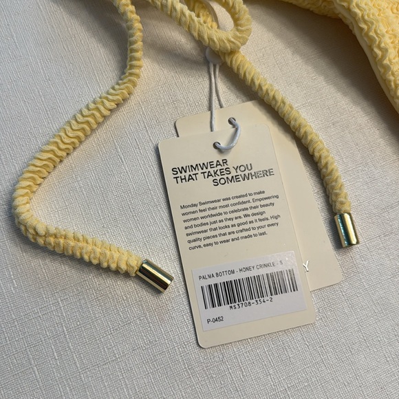 NWT Monday Swimwear PALMA BOTTOM - HONEY CRINKLE - Picture 4 of 7
